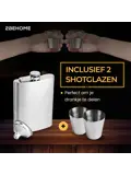 Heupfles met opbergdoos en shotglazen