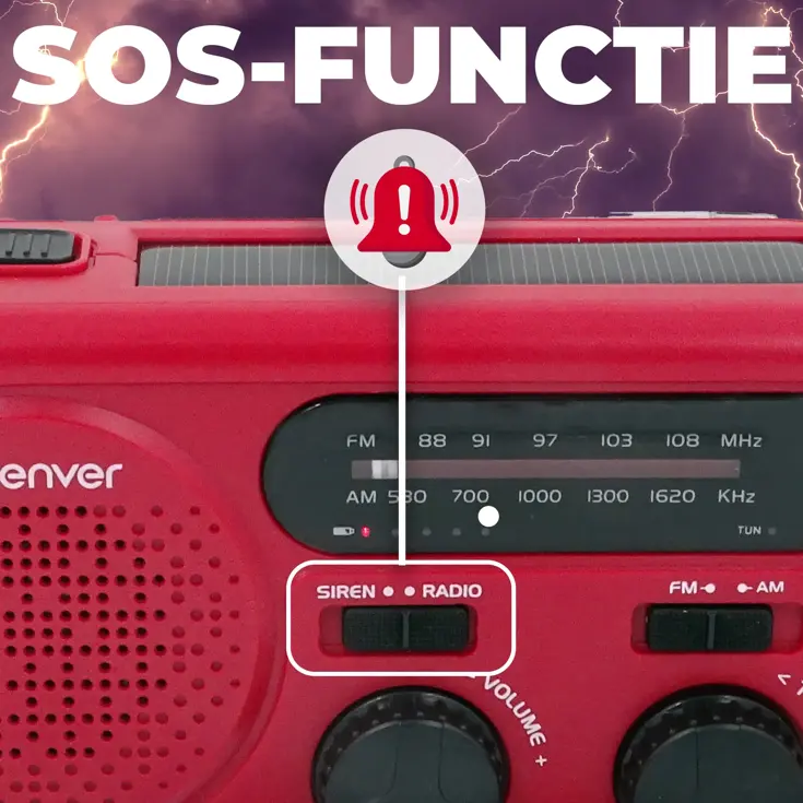 Noodradio FM Solar Powerbank Opwindbaar