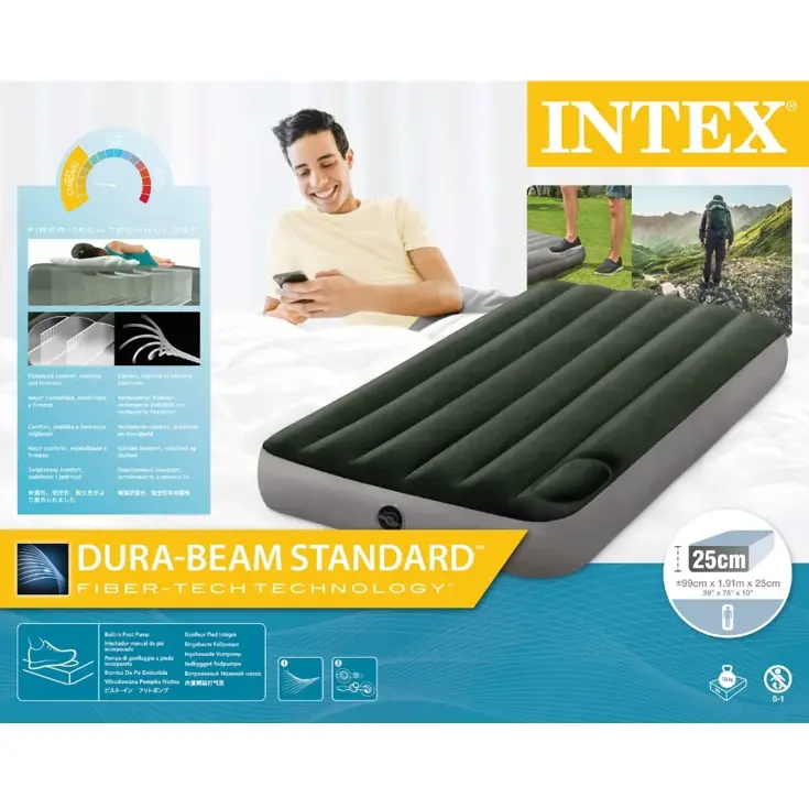 Luchtbed - Intex Downy - 1P - 99x191 + Pomp
