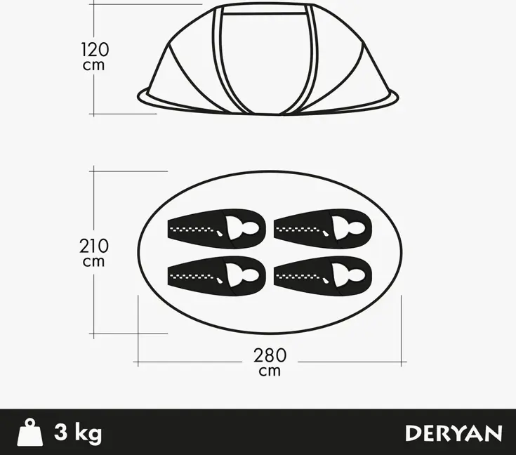 Luxe Pop Up Tent - 4 persoons - 2000MM waterkolom