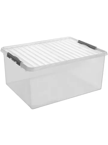 Q-line - Opbergbox - 120L transparant/grijs