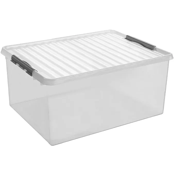 Q-line - Opbergbox - 120L transparant/grijs