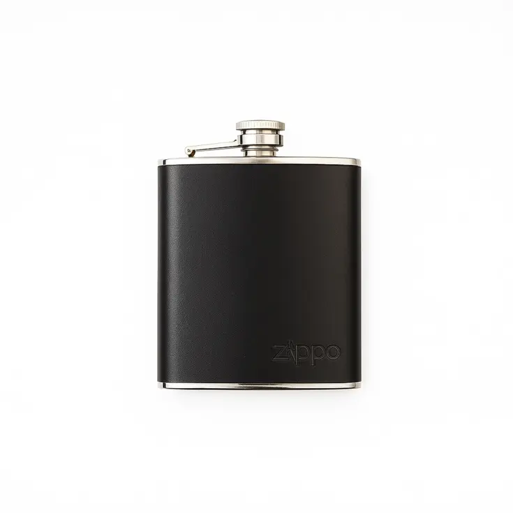 Zippo Lederen Heupfles RVS - Bruin