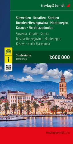 Wegenkaart Slovenië - Kroatië - Servië