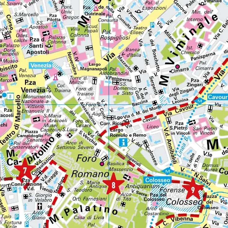 Stadsplattegrond City Map Rome 1:12.000