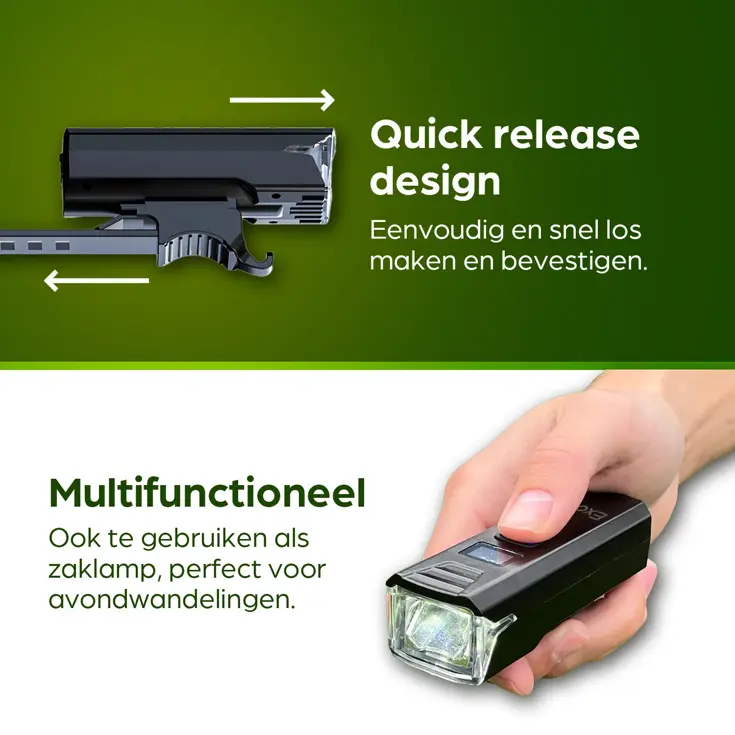 Oplaadbare LED Fietsverlichting set