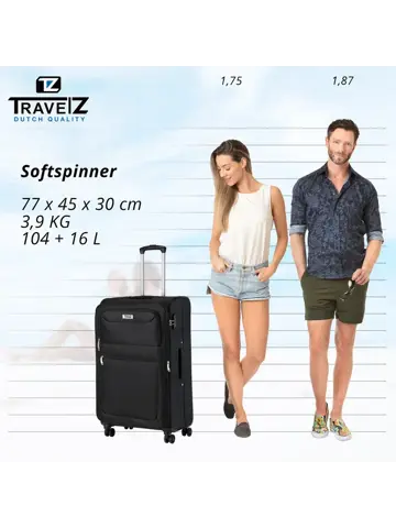 TravelZ Softspinner Grote koffer 77cm