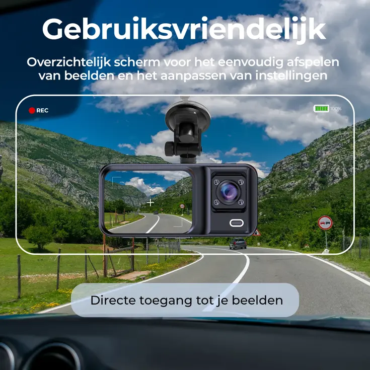 CCT2500 Dashcam - FullHD - Dual - 120° Groothoek
