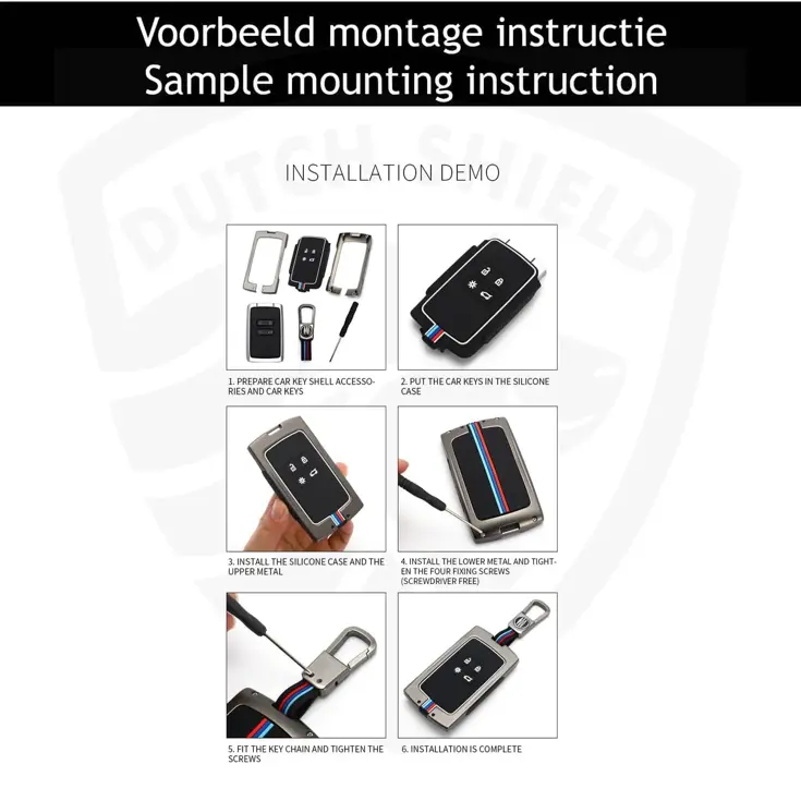 Metalen Sleutelhoesje voor Mitsubishi grijs A