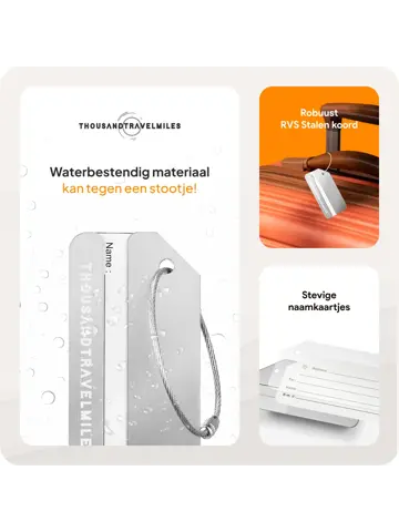 Aluminium Bagagelabel – 2 stuks – Zilver