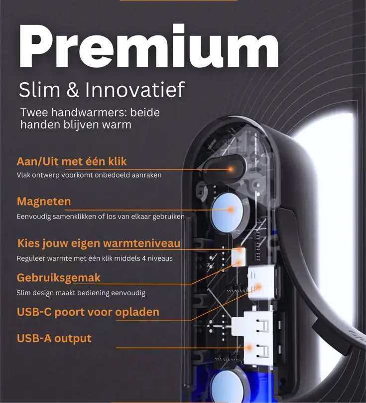 Herbruikbare Handwarmers met Powerbank