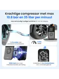 Elektrische Bandenpomp - 10,8 Bar - 35L/min