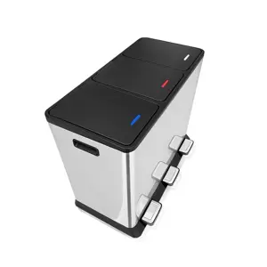 RVS Prullenbak 3 vakken – 45 liter