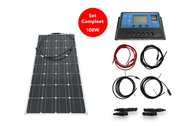 Bergproducts 100 watt flexibel zonnepaneelset
