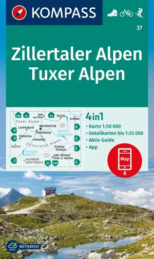 Kompass Wandelkaart WK37 Zillertaler Alpen