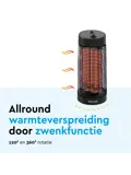 Terrasverwarmer tafelmodel infrarood 1200W