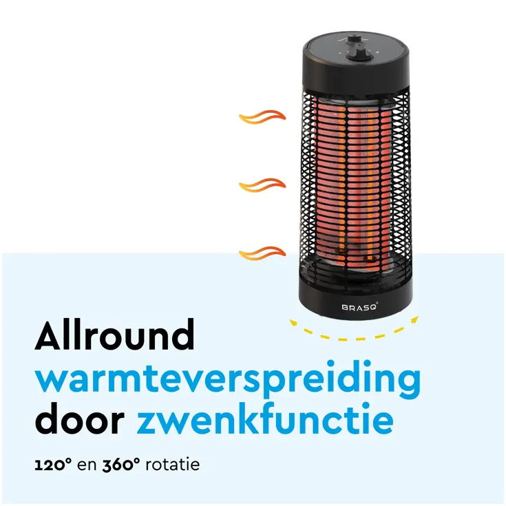 Terrasverwarmer tafelmodel infrarood 1200W