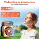 Campingventilator met Powerbank & Zonnepaneel