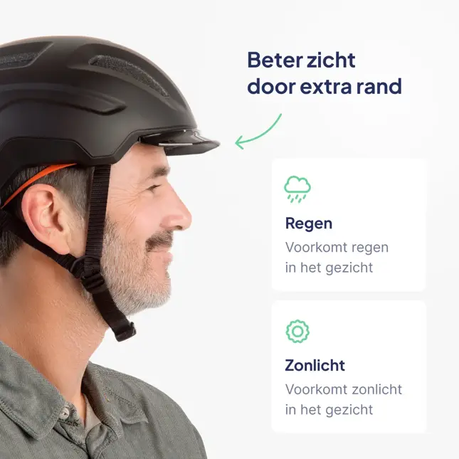 RIDER SMART fietshelm met zonneklep