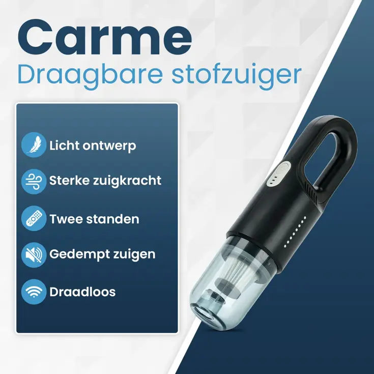 Snoerloze auto stofzuiger - draagbaar