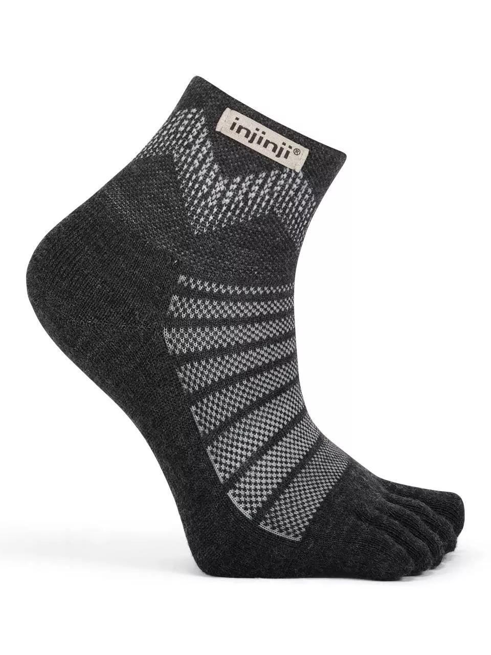 Injinji Korte outdoor teensokken  Antraciet   S