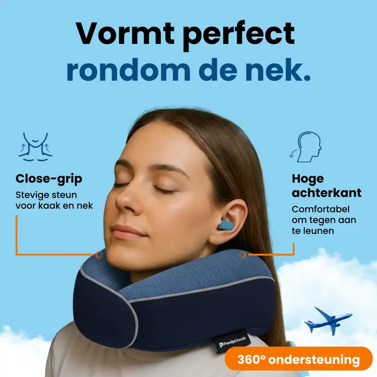 Reiskussen Set - Nekkussen Vliegtuig Memory Foam