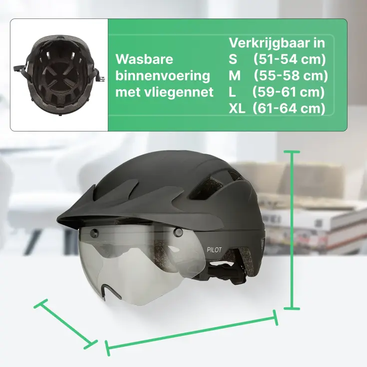 PILOT fietshelm met regencap