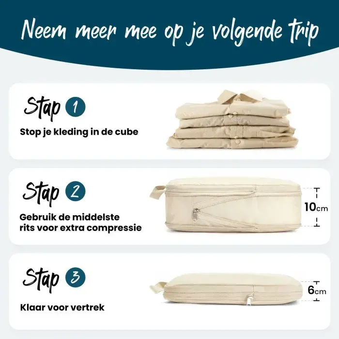 Packing Cubes met Compressierits  Mesh 6 Delig