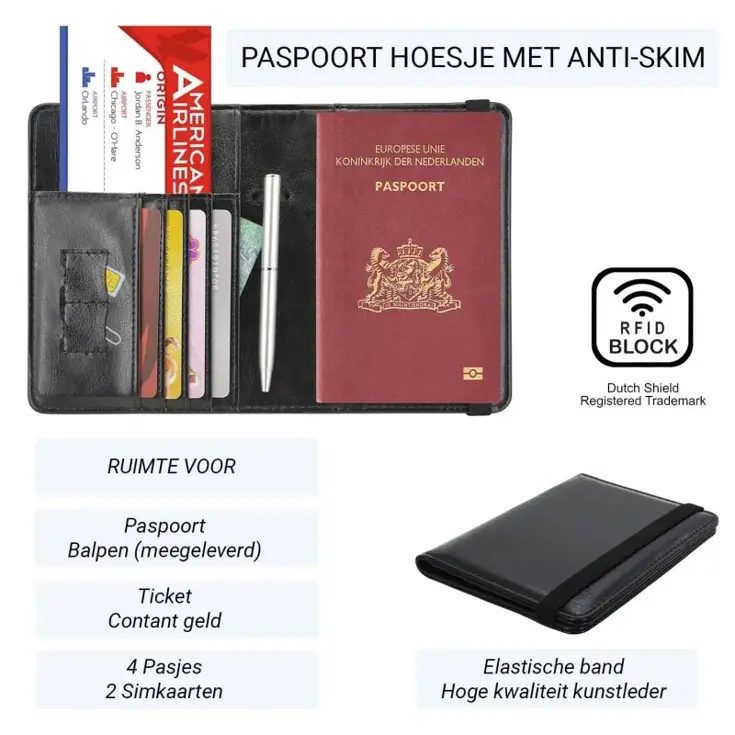 RFID Paspoort Hoes - Anti Skim Bescherming