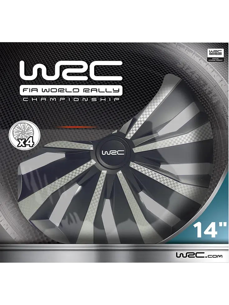 Wieldoppen - 14 inch - carbon look - 4 stuks