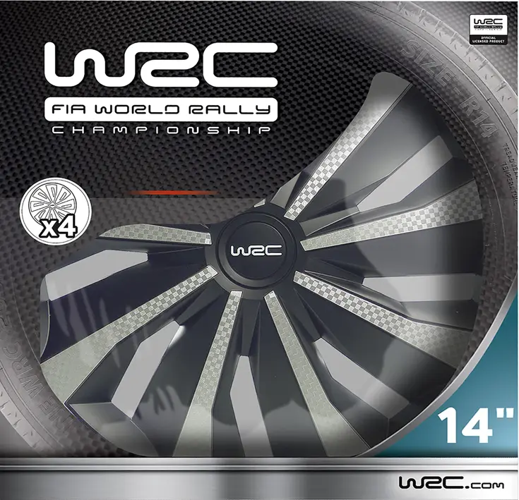 Wieldoppen - 14 inch - carbon look - 4 stuks