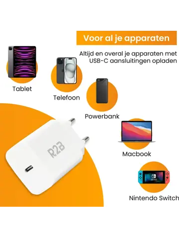 Krachtige 20W USB C Adapter - Wit