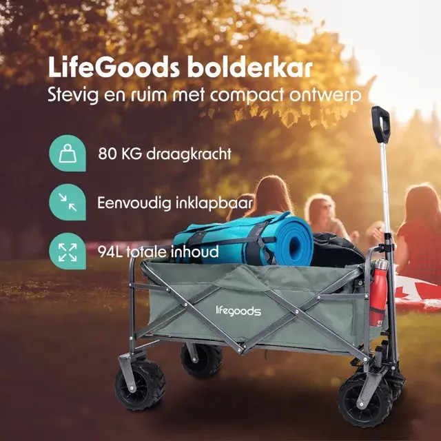 Bolderkar – 80KG – 94L – Groen