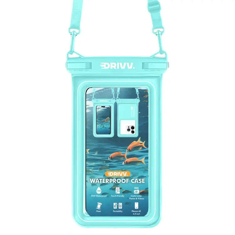 Drivv. Waterdicht Telefoonhoesje - 6.8" Blauw