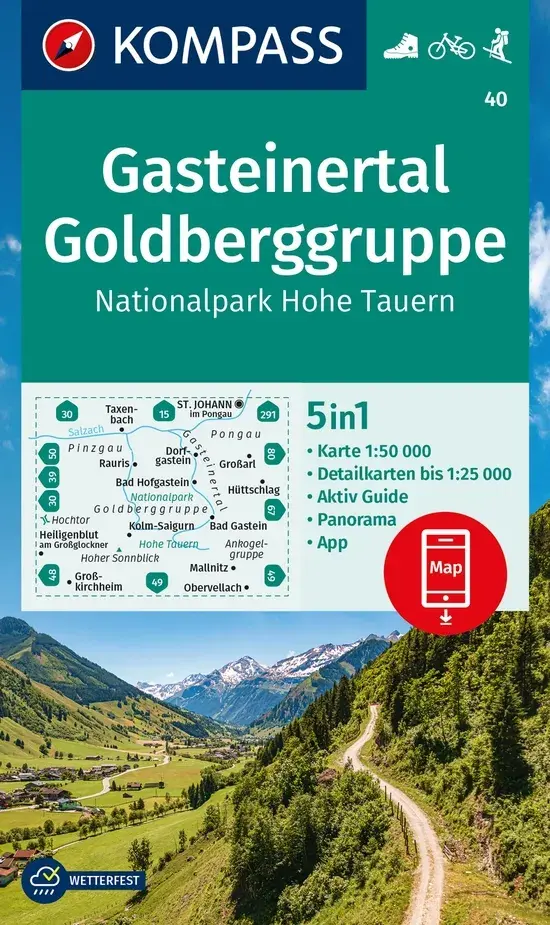 Wandelkaart WK40 Gasteiner Tal - Gold