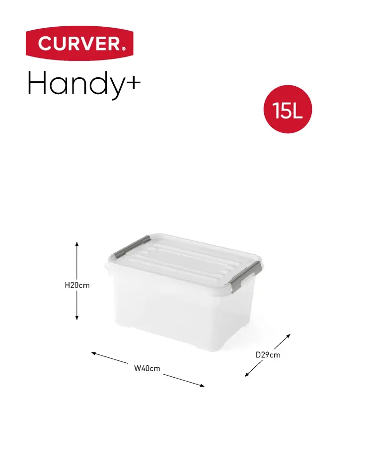 Curver Handy+ Opbergbox - 15L - 6 stuks