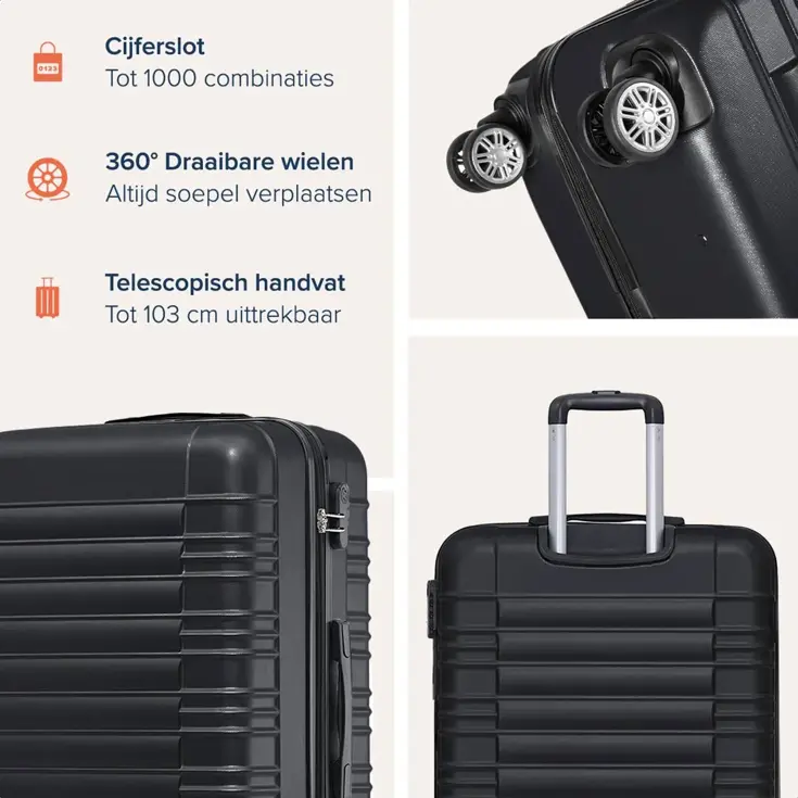 Handbagage Koffer – 38L – Zwart