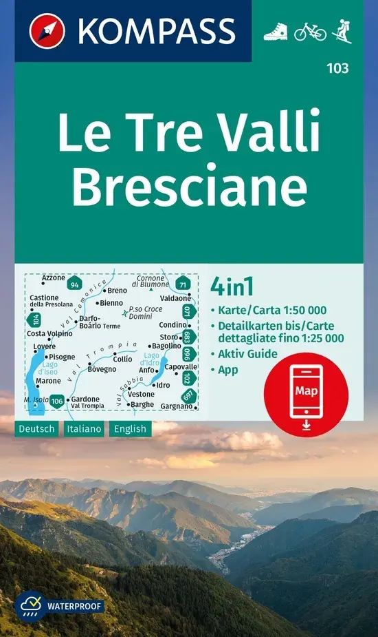 Wandelkaart WK103 Tre Valli - Bresciane