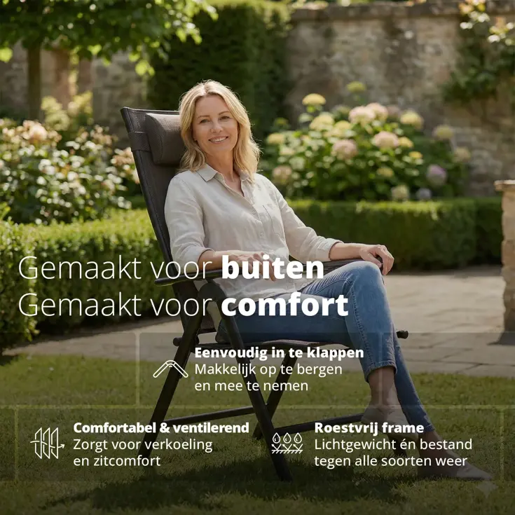 Luma Verstelbare Aluminium Tuinstoelen 2x