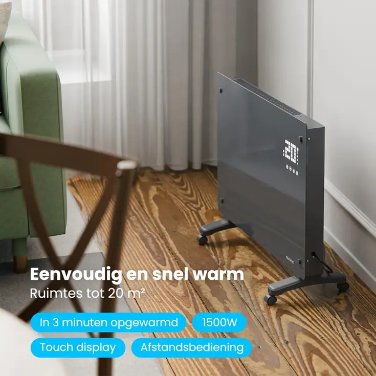 Convectorkachel – 1500W – Grijs