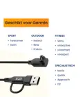 Oplaadkabel geschikt voor Garmin Horloge - 2 m