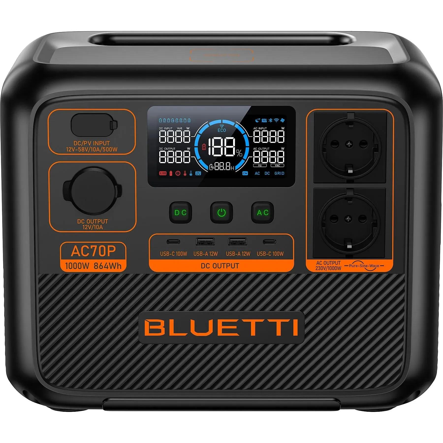 Bluetti  AC70P  Powerstation  Zwart