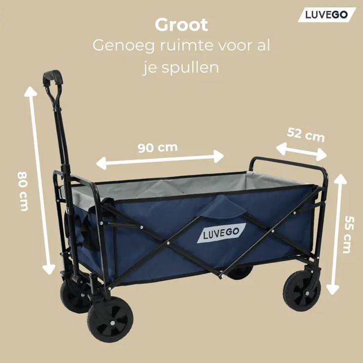 Luvego – Opvouwbare Bolderkar – 80 kg