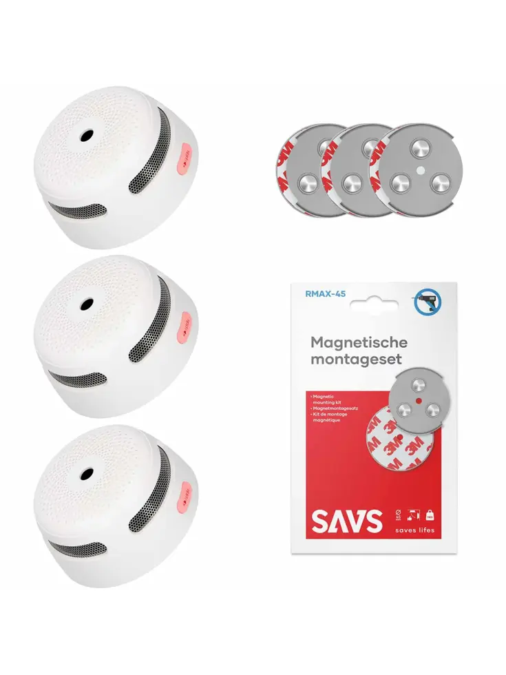 XS01 Rookmelder met magneet 3-pack
