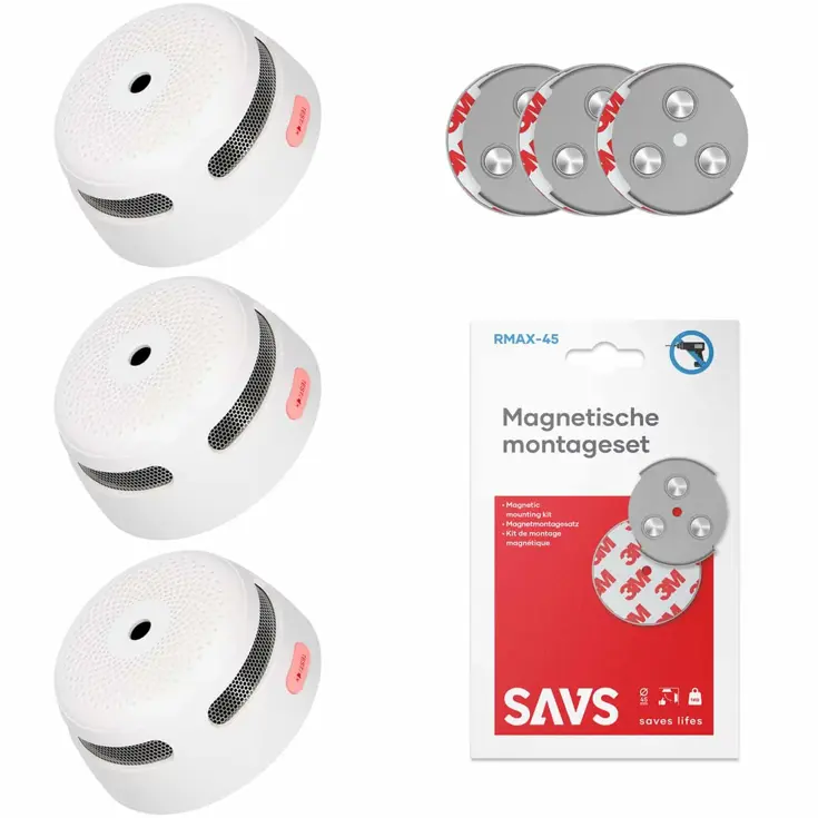 XS01 Rookmelder met magneet 3-pack