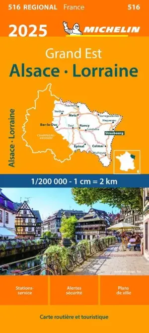 Michelin wegenkaart 516 Alsace - Lorraine 2025