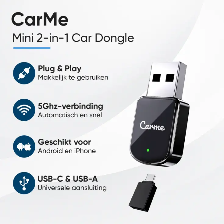 Mini 2-in-1 CarPlay & Android Auto Dongle V3