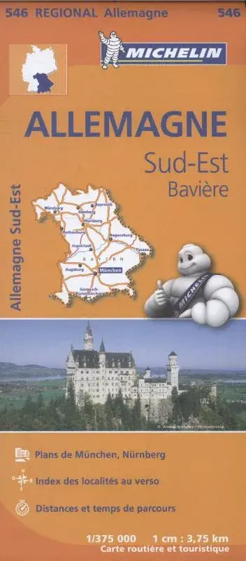 Wegenkaart Duitsland –  zuid oost – 546 – Michelin