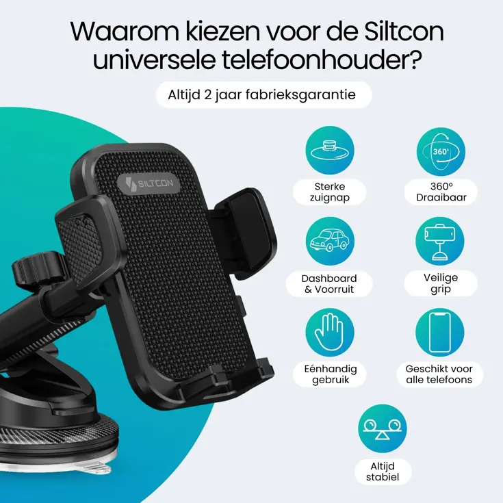 Telefoonhouder - Zuignap - 360° Verstelbaar