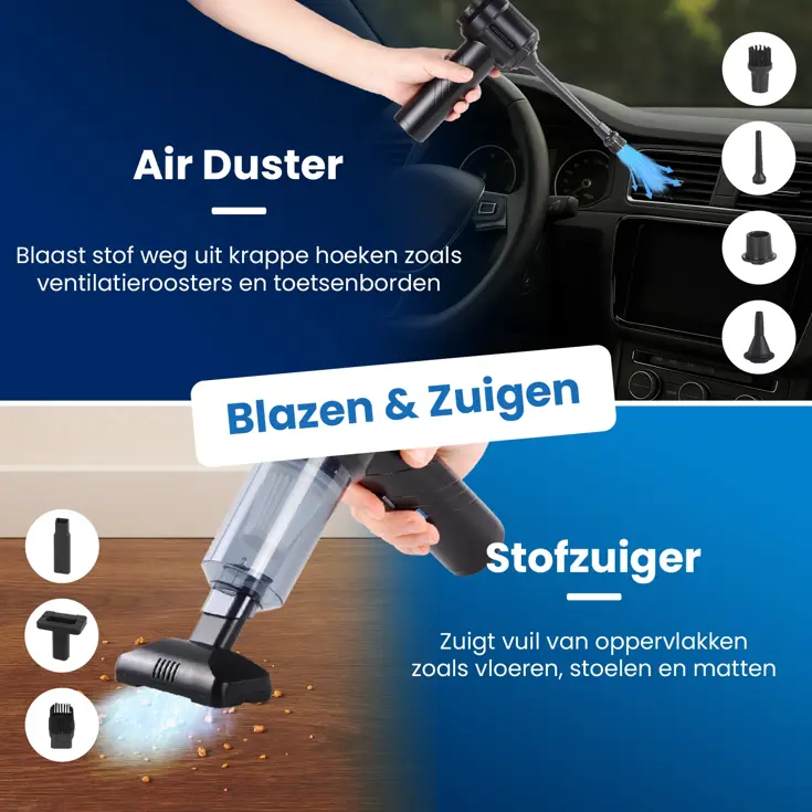 2-in-1 auto stofzuiger - opvouwbaar